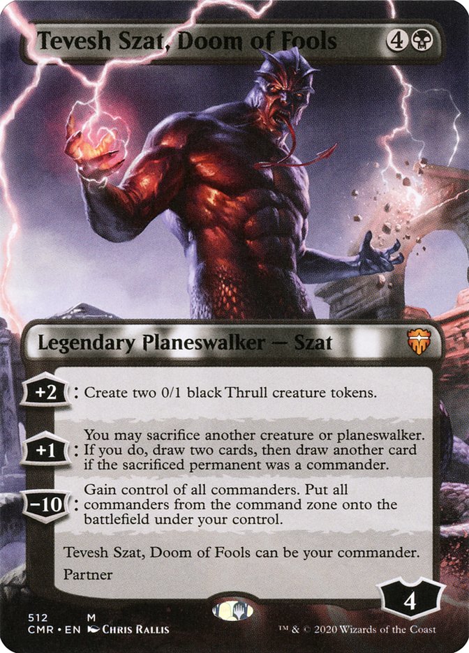 Tevesh Szat, Doom of Fools (Borderless) [Commander Legends] | Gear Gaming Bentonville