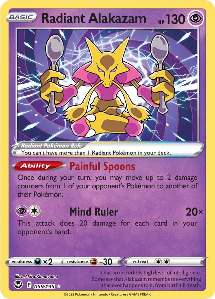 Radiant Alakazam (059/195) [Sword & Shield: Silver Tempest] | Gear Gaming Bentonville