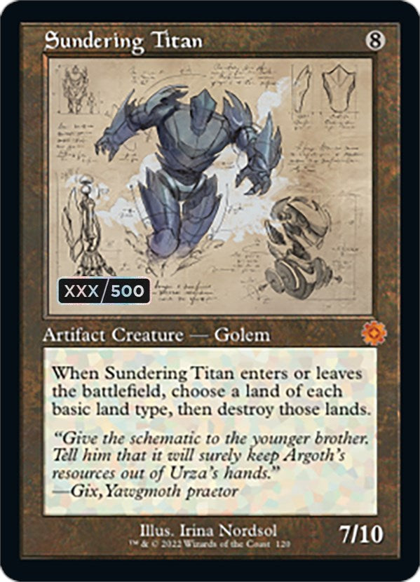 Sundering Titan (Retro Schematic) (Serialized) [The Brothers' War Retro Artifacts] | Gear Gaming Bentonville