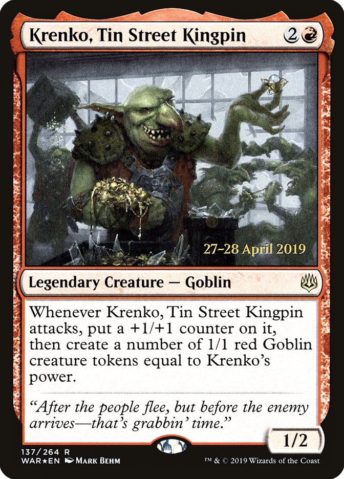 Krenko, Tin Street Kingpin [War of the Spark Prerelease Promos] | Gear Gaming Bentonville