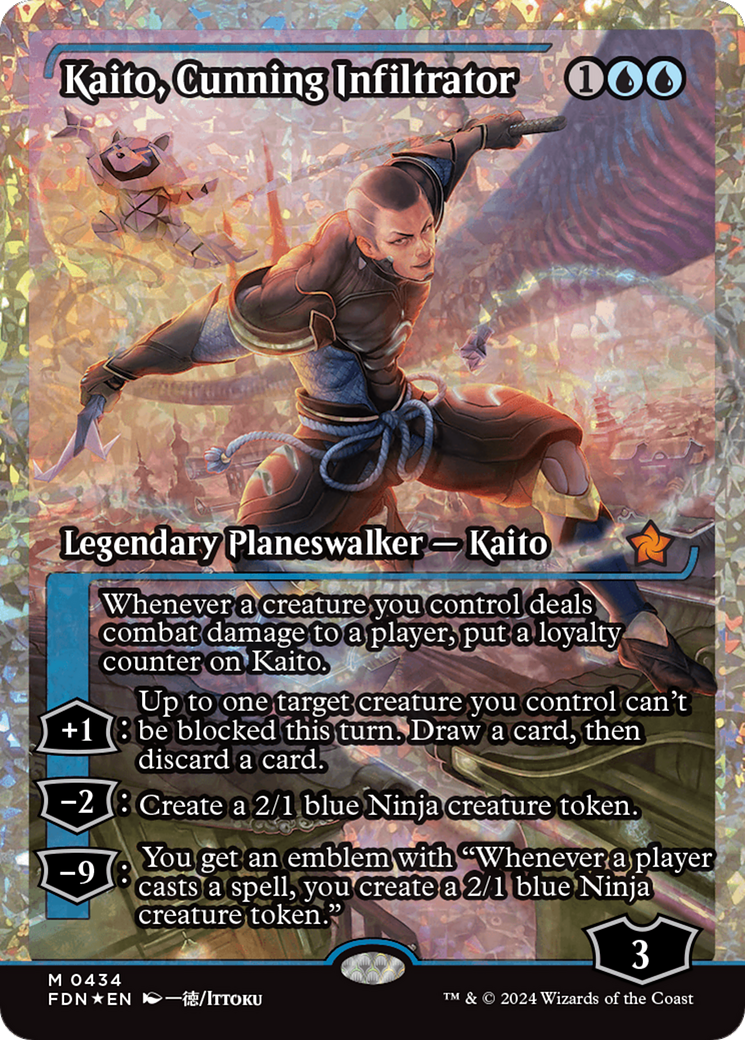 Kaito, Cunning Infiltrator (Showcase) (Frature Foil) [Foundations] | Gear Gaming Bentonville