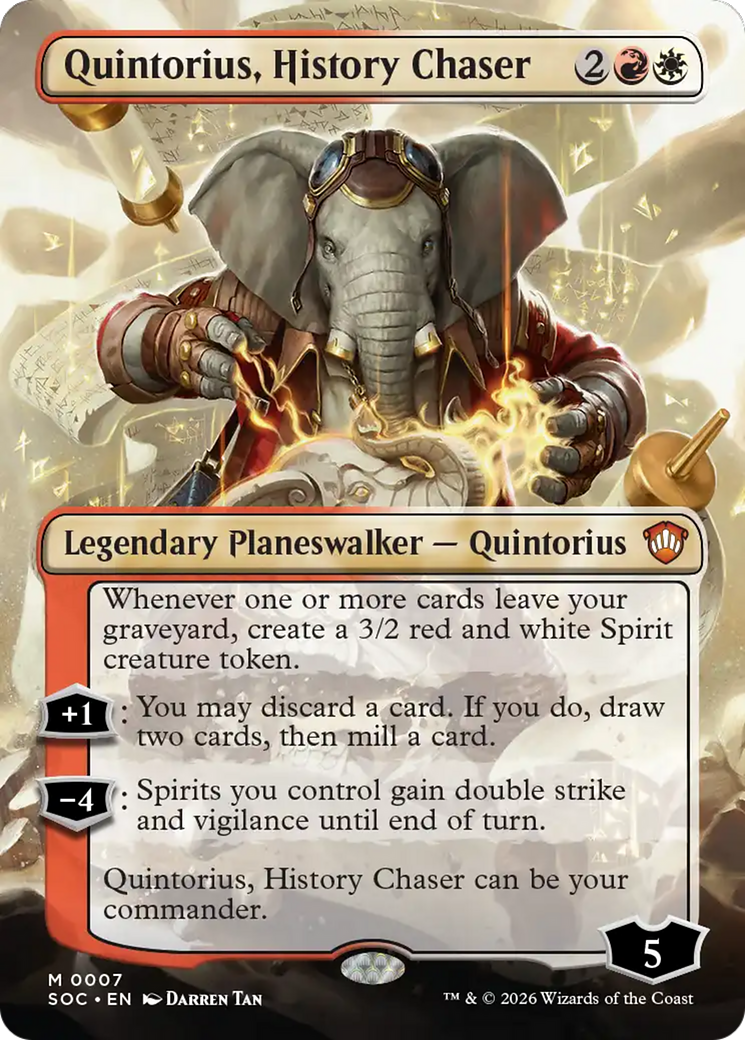 Quintorius, History Chaser (Borderless) [Secrets of Strixhaven Commander] | Gear Gaming Bentonville