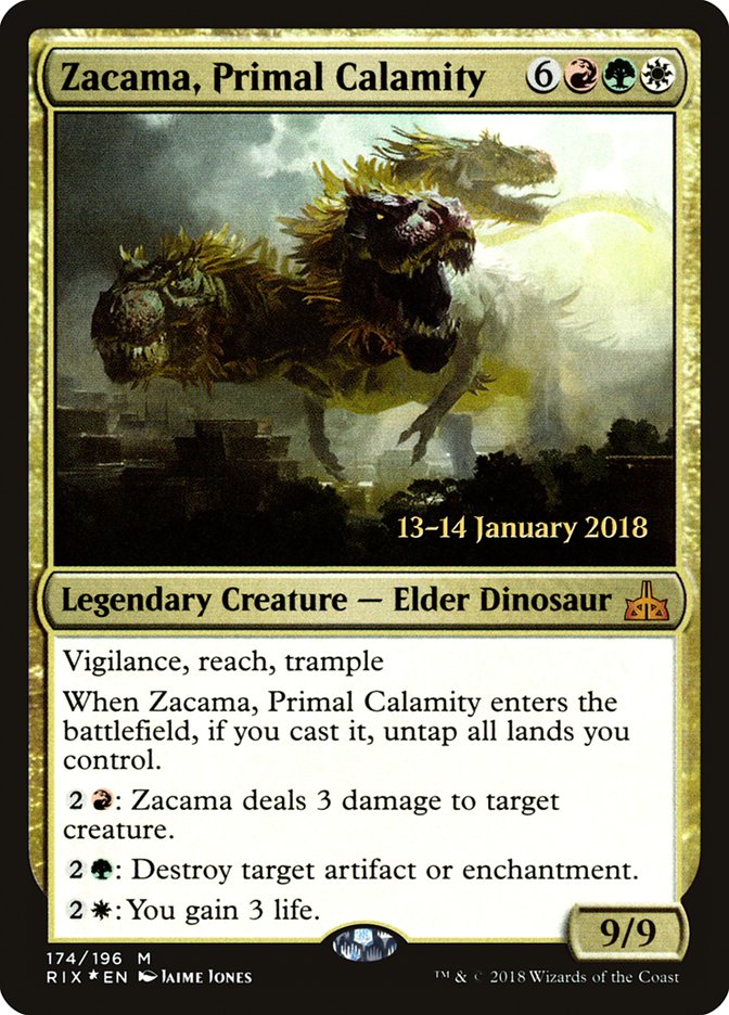 Zacama, Primal Calamity [Rivals of Ixalan Prerelease Promos] | Gear Gaming Bentonville