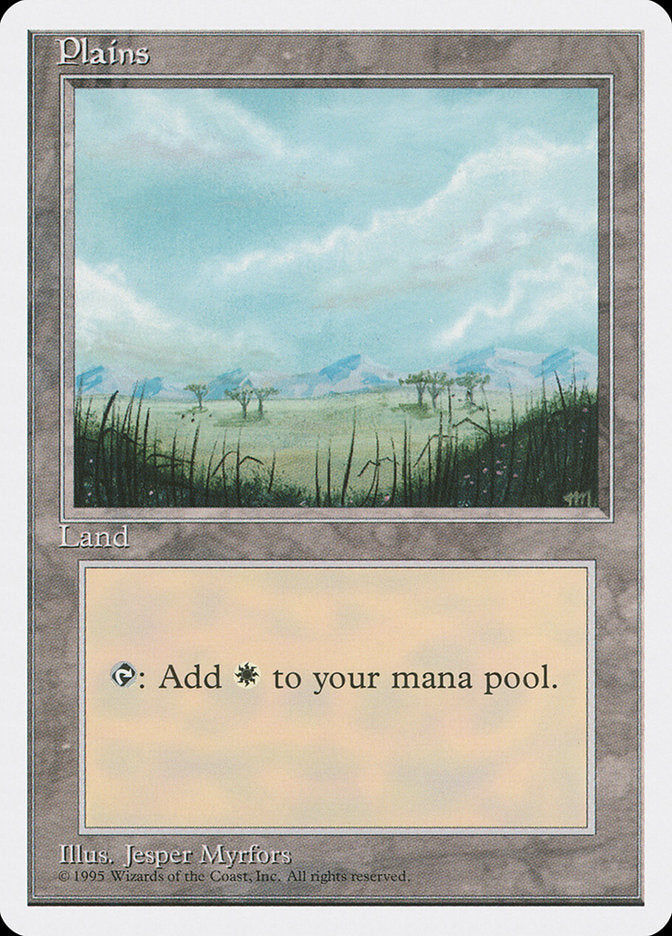 Plains (Trees on Plain / Signature on Right) [Fourth Edition] | Gear Gaming Bentonville