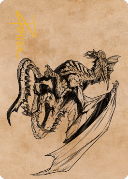 Ancient Silver Dragon Art Card (47) (Gold-Stamped Signature) [Commander Legends: Battle for Baldur's Gate Art Series] | Gear Gaming Bentonville
