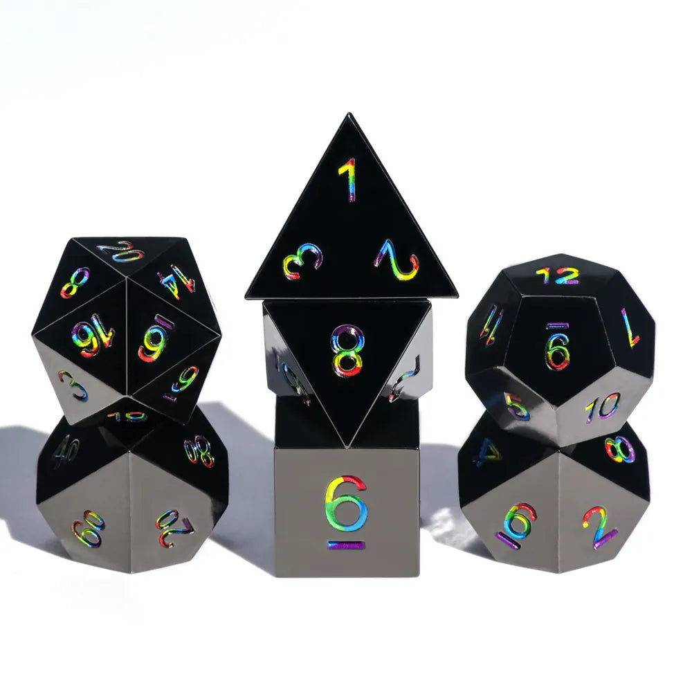 Dark Rainbow Metal Dice 7pcs Dice Set | Gear Gaming Bentonville