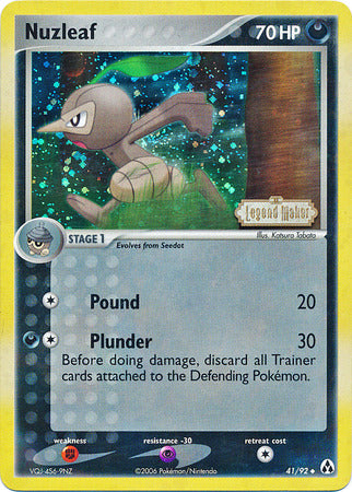 Nuzleaf (41/92) (Stamped) [EX: Legend Maker] | Gear Gaming Bentonville