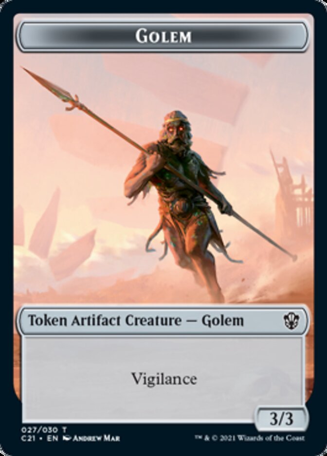 Golem (027) // Thopter Double-Sided Token [Commander 2021 Tokens] | Gear Gaming Bentonville