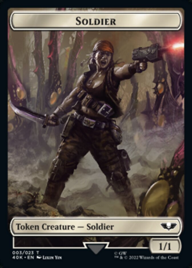 Soldier (003) // Ultramarines Honour Guard Double-Sided Token (Surge Foil) [Warhammer 40,000 Tokens] | Gear Gaming Bentonville
