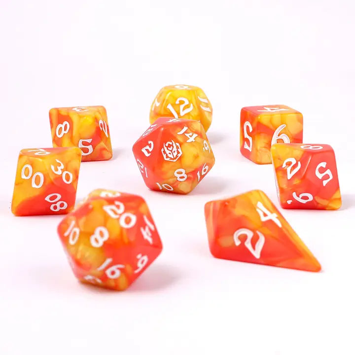 Wyrmforged Rollers-  Rounded edge 8-piece Polyhedral Dice Set: Fae Candy | Gear Gaming Bentonville