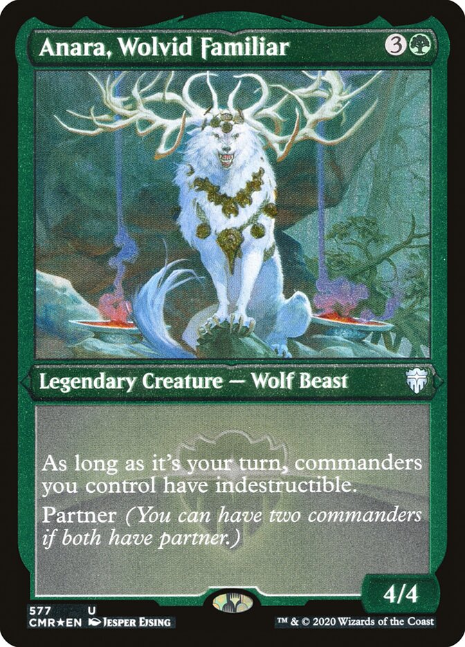 Anara, Wolvid Familiar (Etched) [Commander Legends] | Gear Gaming Bentonville