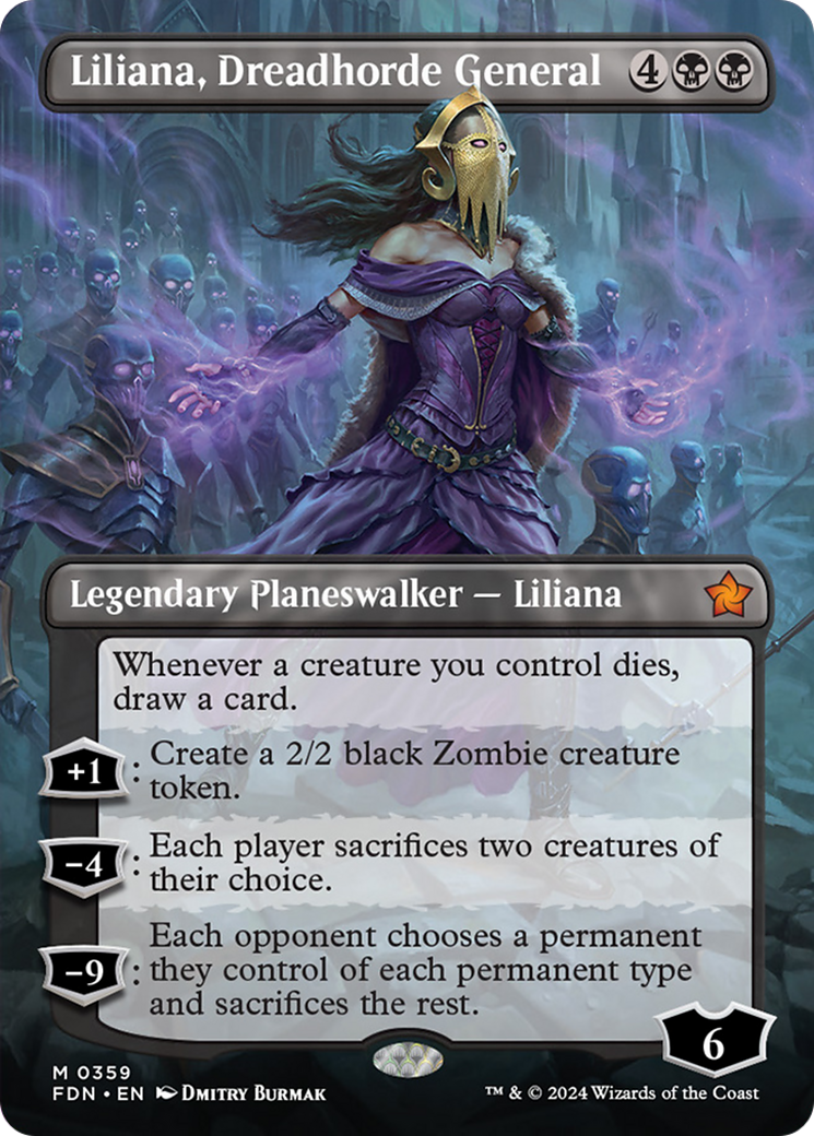 Liliana, Dreadhorde General (Borderless) [Foundations] | Gear Gaming Bentonville