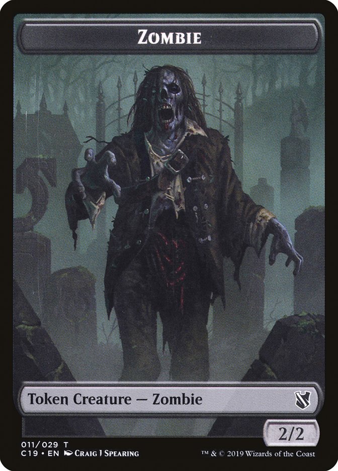 Zombie (010) // Zombie (011) Double-Sided Token [Commander 2019 Tokens] | Gear Gaming Bentonville