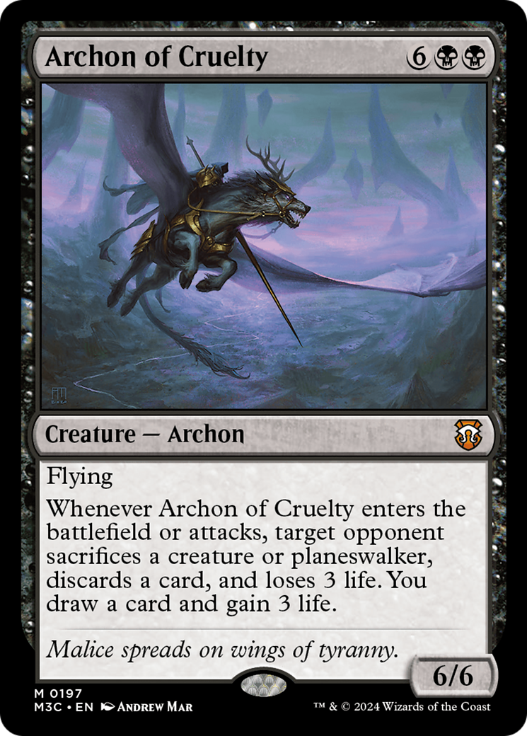 Archon of Cruelty (Ripple Foil) [Modern Horizons 3 Commander] | Gear Gaming Bentonville