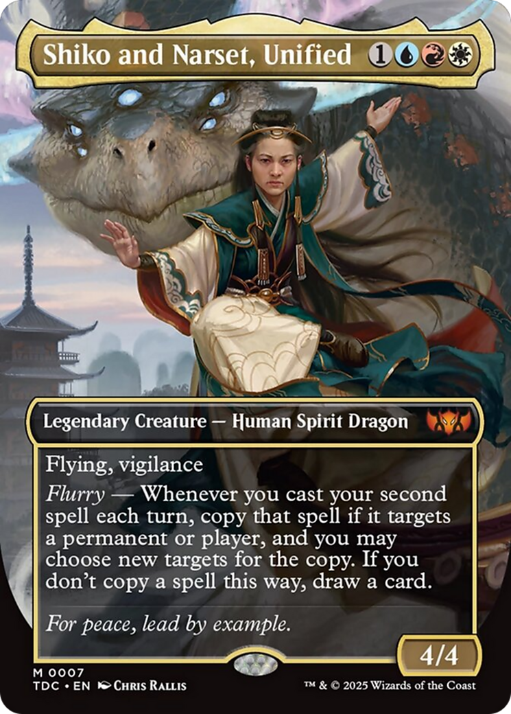 Shiko and Narset, Unified (Borderless) [Tarkir: Dragonstorm Commander] | Gear Gaming Bentonville