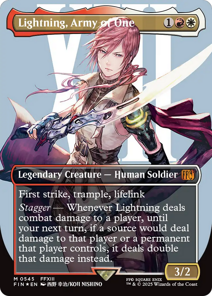 Lightning, Army of One (Borderless) (Surge Foil) [FINAL FANTASY] | Gear Gaming Bentonville