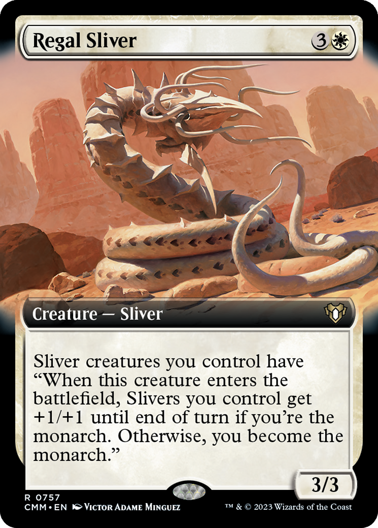 Regal Sliver (Extended Art) [Commander Masters] | Gear Gaming Bentonville