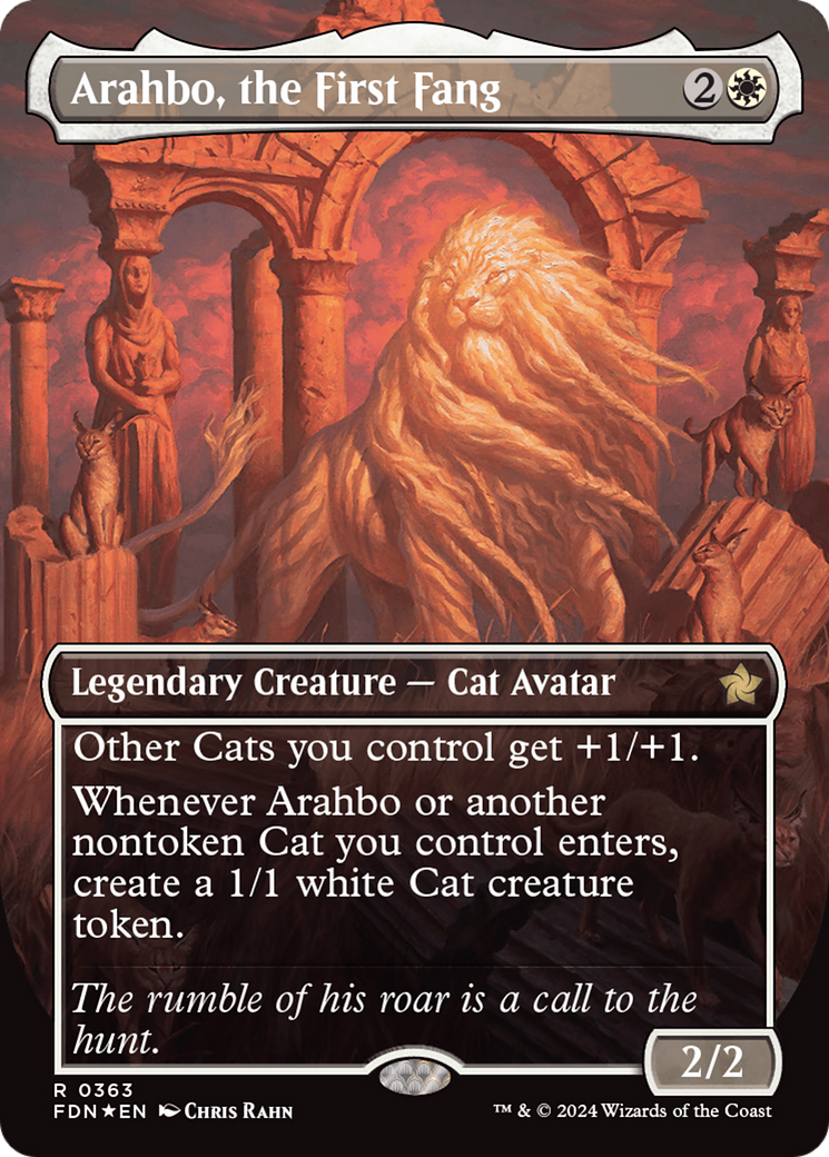 Arahbo, the First Fang (Borderless) (Mana Foil) [Foundations] | Gear Gaming Bentonville