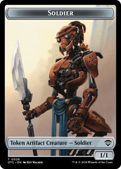 Elemental (0014) // Soldier (0026) Double-Sided Token [Outlaws of Thunder Junction Commander Tokens] | Gear Gaming Bentonville