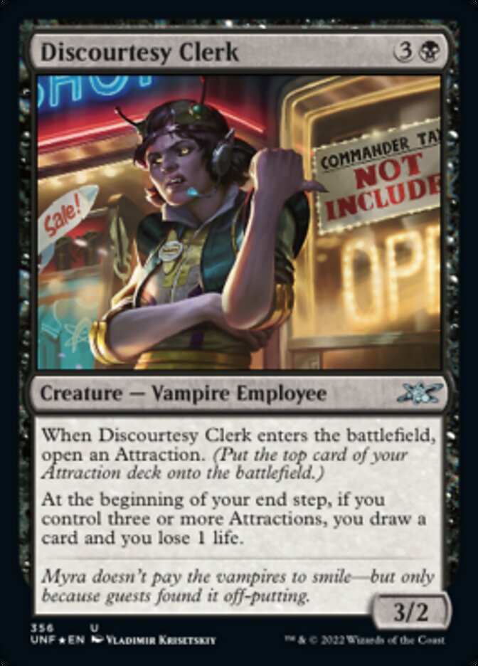 Discourtesy Clerk (Galaxy Foil) [Unfinity] | Gear Gaming Bentonville