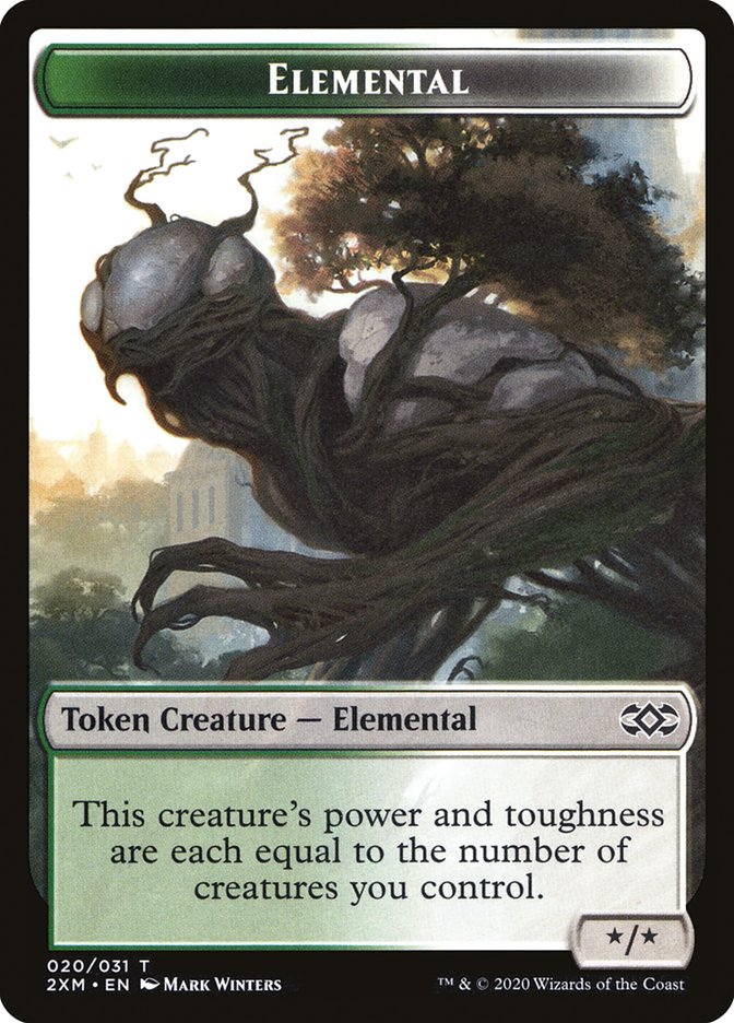 Demon // Elemental Double-Sided Token [Double Masters Tokens] | Gear Gaming Bentonville