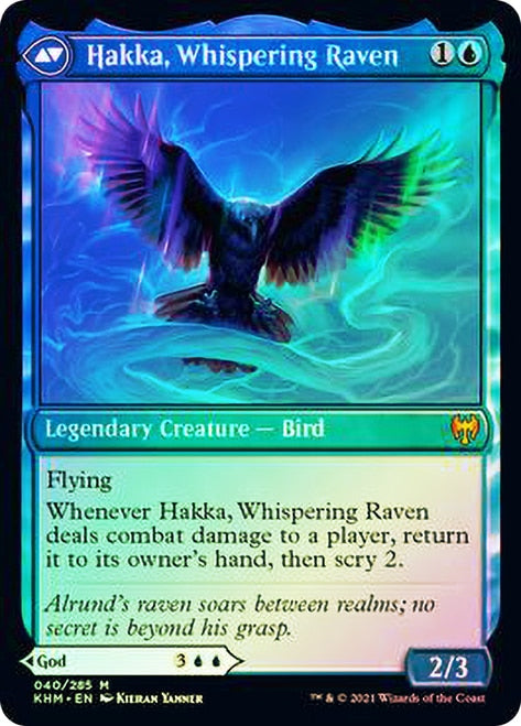 Alrund, God of the Cosmos // Hakka, Whispering Raven [Kaldheim Prerelease Promos] | Gear Gaming Bentonville