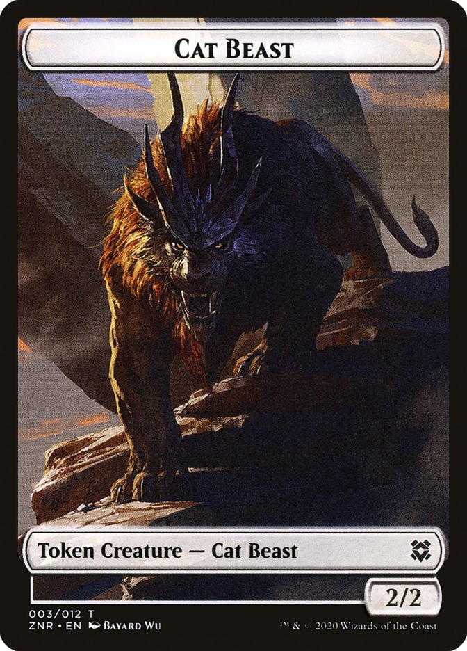 Cat Beast Token [Zendikar Rising Tokens] | Gear Gaming Bentonville