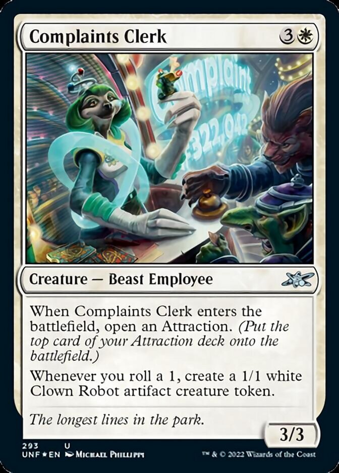 Complaints Clerk (Galaxy Foil) [Unfinity] | Gear Gaming Bentonville