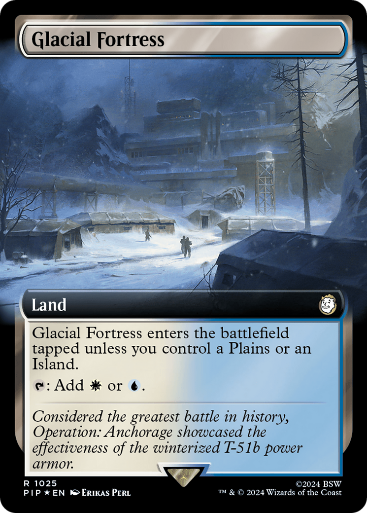 Glacial Fortress (Extended Art) (Surge Foil) [Fallout] | Gear Gaming Bentonville