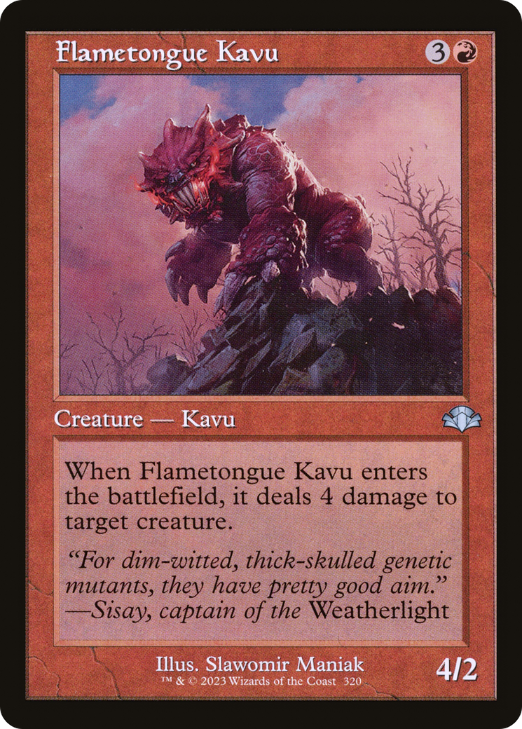 Flametongue Kavu (Retro) [Dominaria Remastered] | Gear Gaming Bentonville