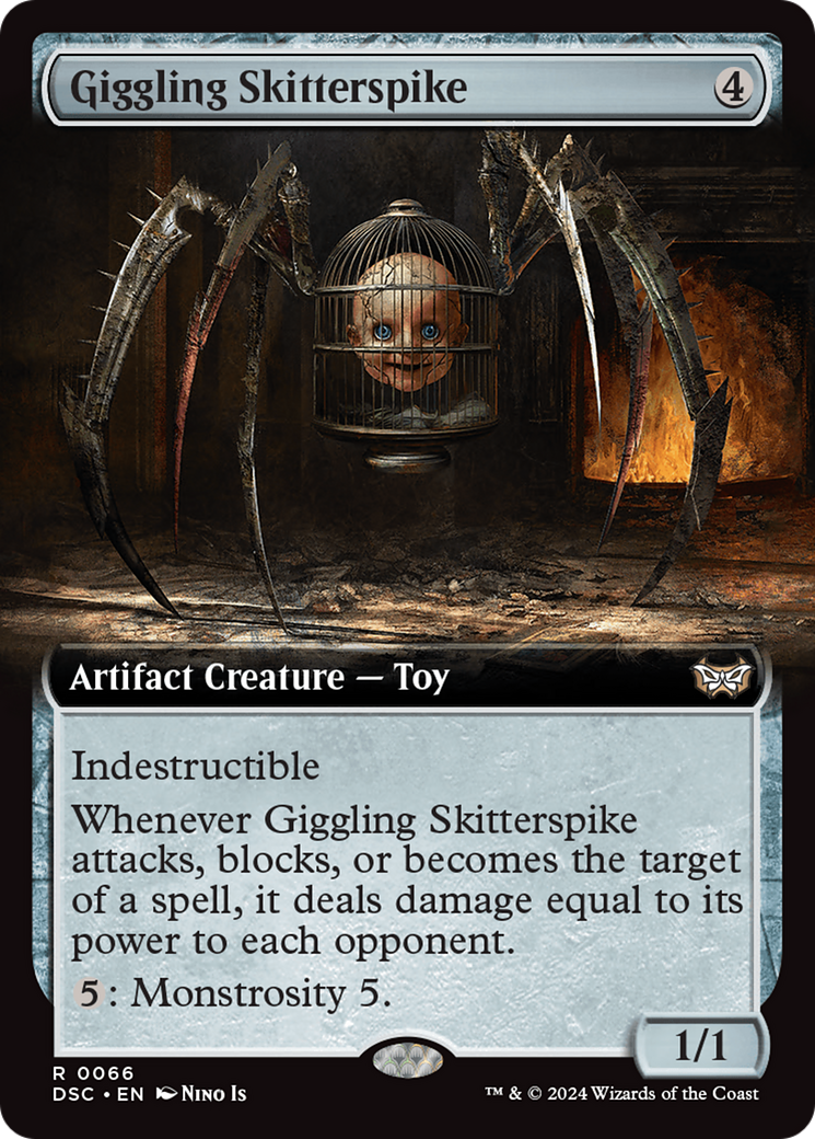 Giggling Skitterspike (Extended Art) [Duskmourn: House of Horror Commander] | Gear Gaming Bentonville