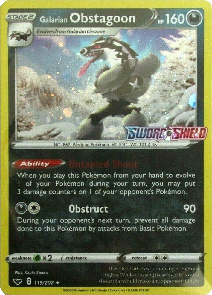 Galarian Obstagoon (119/202) (Cosmos Holo) [Sword & Shield: Base Set] | Gear Gaming Bentonville