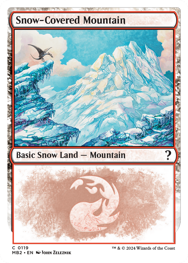 Snow-Covered Mountain (White Border) [Mystery Booster 2] | Gear Gaming Bentonville