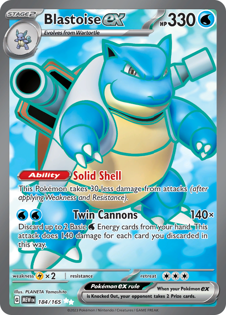 Blastoise ex (184/165) [Scarlet & Violet: 151] | Gear Gaming Bentonville