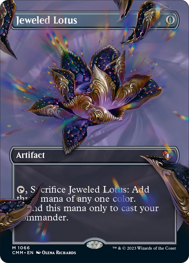 Jeweled Lotus (Borderless Textured Foil Frame Break) [Commander Masters] | Gear Gaming Bentonville