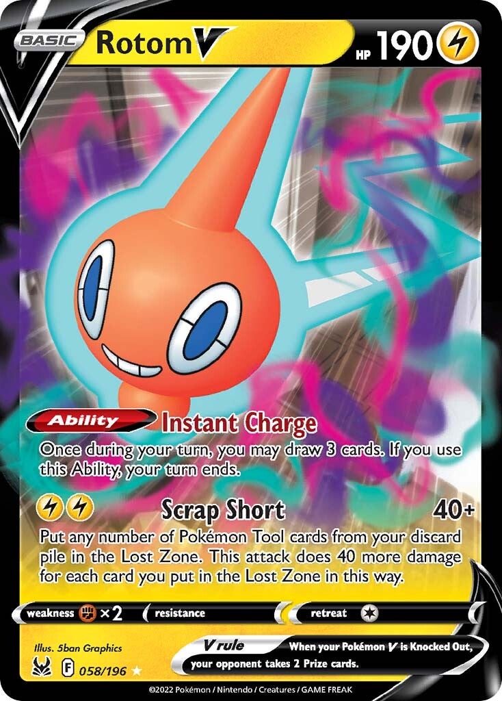 Rotom V (058/196) [Sword & Shield: Lost Origin] | Gear Gaming Bentonville