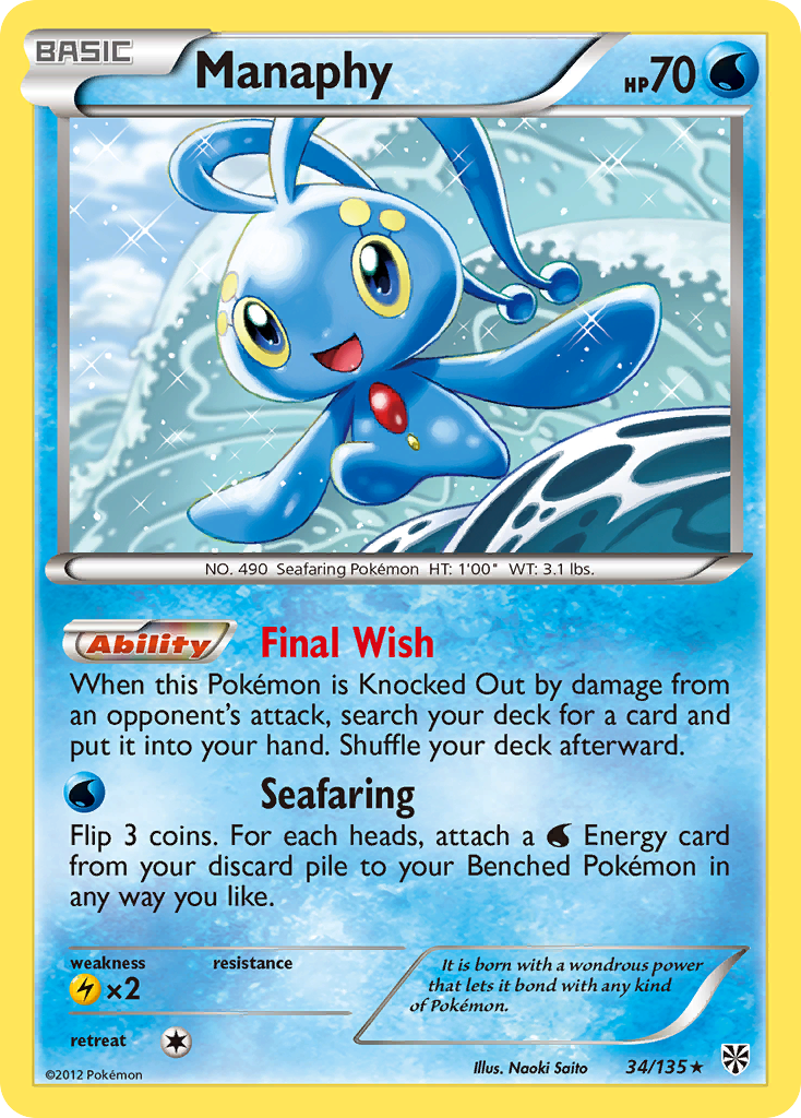 Manaphy (34/135) [Black & White: Plasma Storm] | Gear Gaming Bentonville