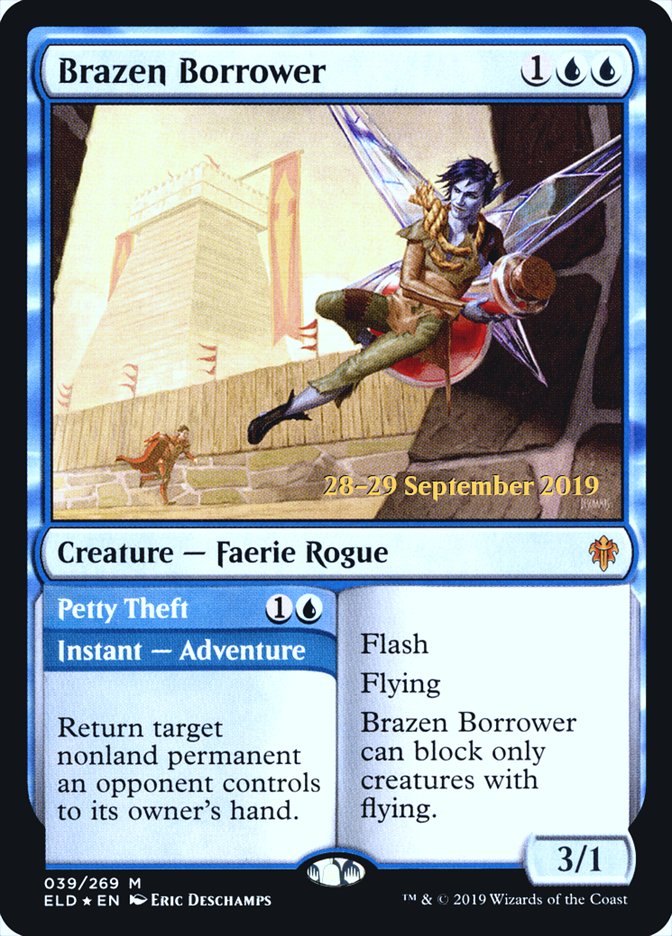 Brazen Borrower // Petty Theft [Throne of Eldraine Prerelease Promos] | Gear Gaming Bentonville