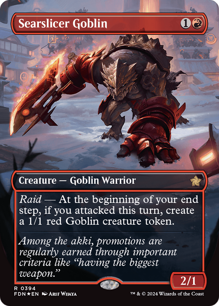 Searslicer Goblin (Borderless) (Mana Foil) [Foundations] | Gear Gaming Bentonville