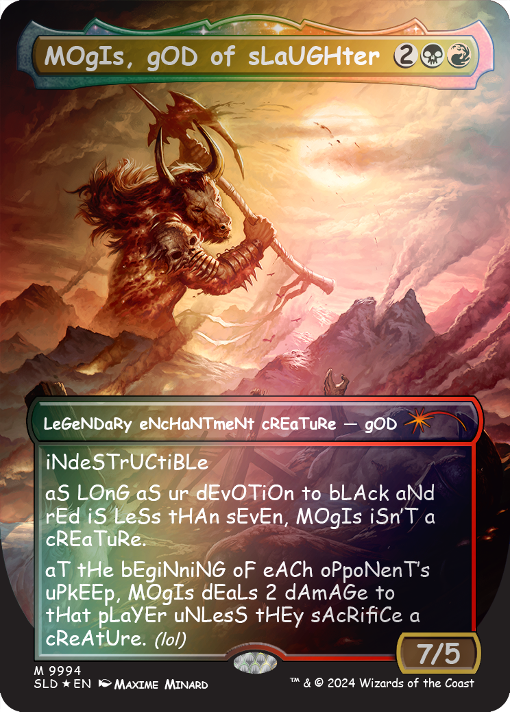 MOgIs, gOD of sLaUGHter (9994) (Rainbow Foil) [Secret Lair Drop Series] | Gear Gaming Bentonville