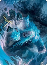 Icehide Troll Art Card (Gold-Stamped Signature) [Kaldheim Art Series] | Gear Gaming Bentonville