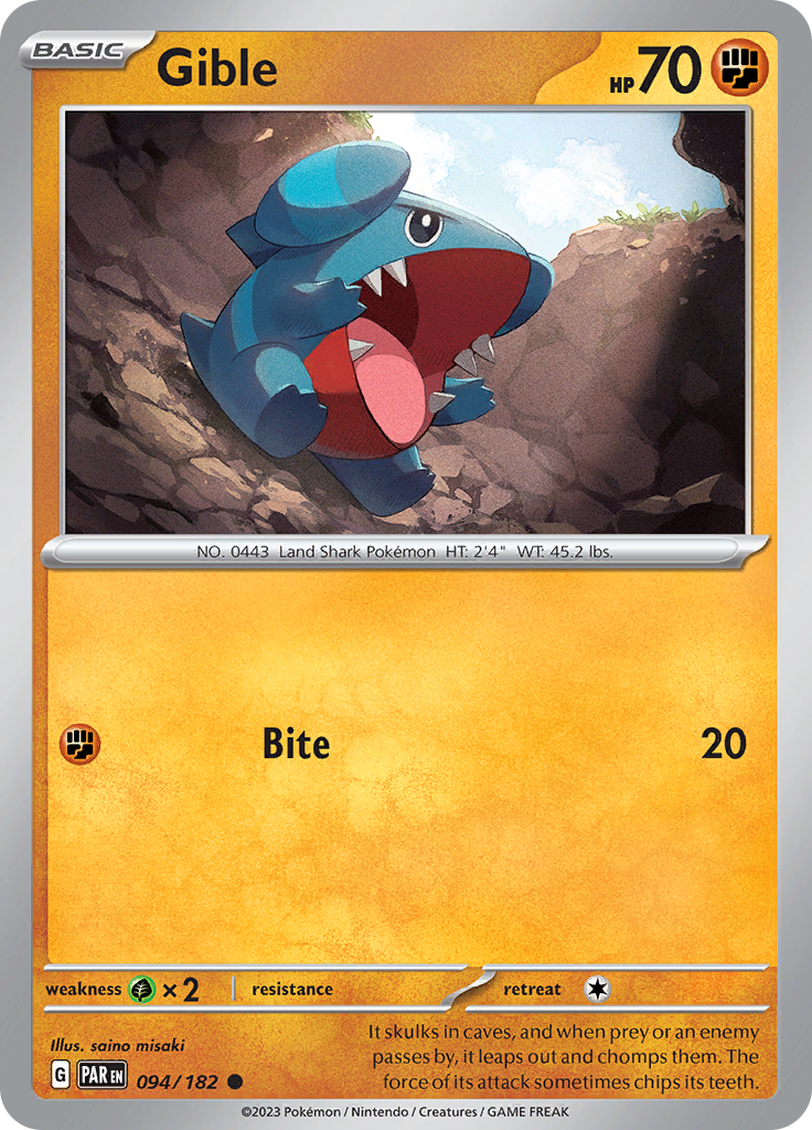 Gible (094/182) [Scarlet & Violet: Paradox Rift] | Gear Gaming Bentonville