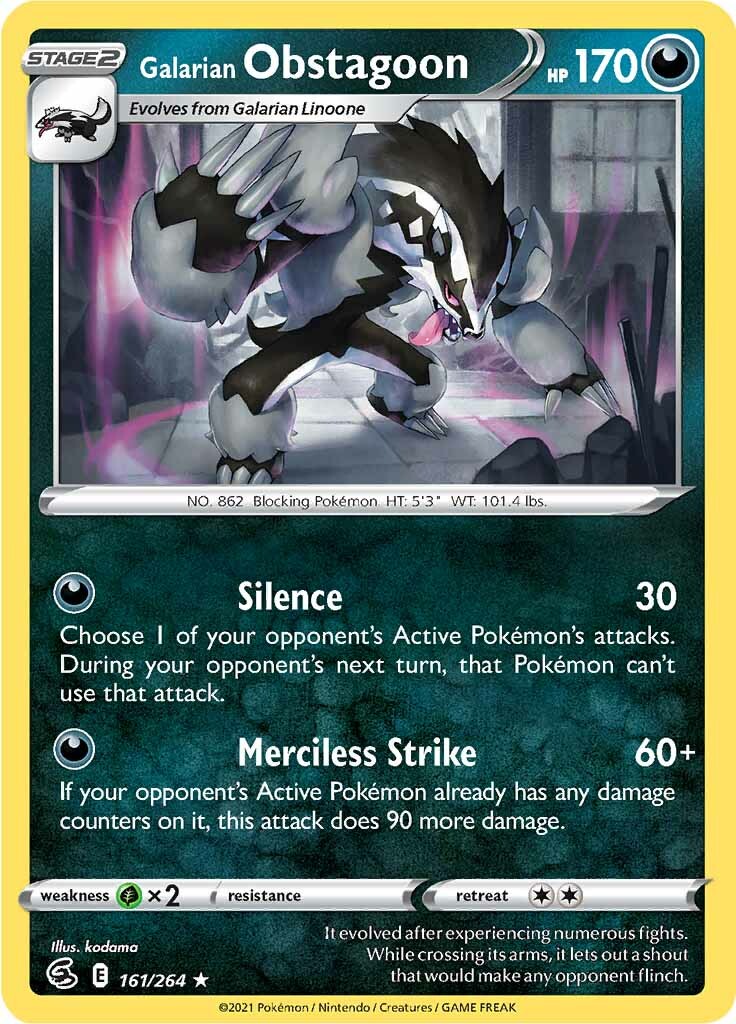 Galarian Obstagoon (161/264) [Sword & Shield: Fusion Strike] | Gear Gaming Bentonville
