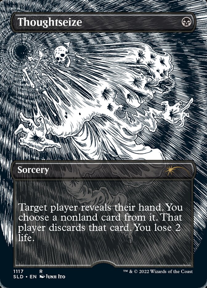 Thoughtseize (Borderless Etched Foil) [Secret Lair Drop Series] | Gear Gaming Bentonville