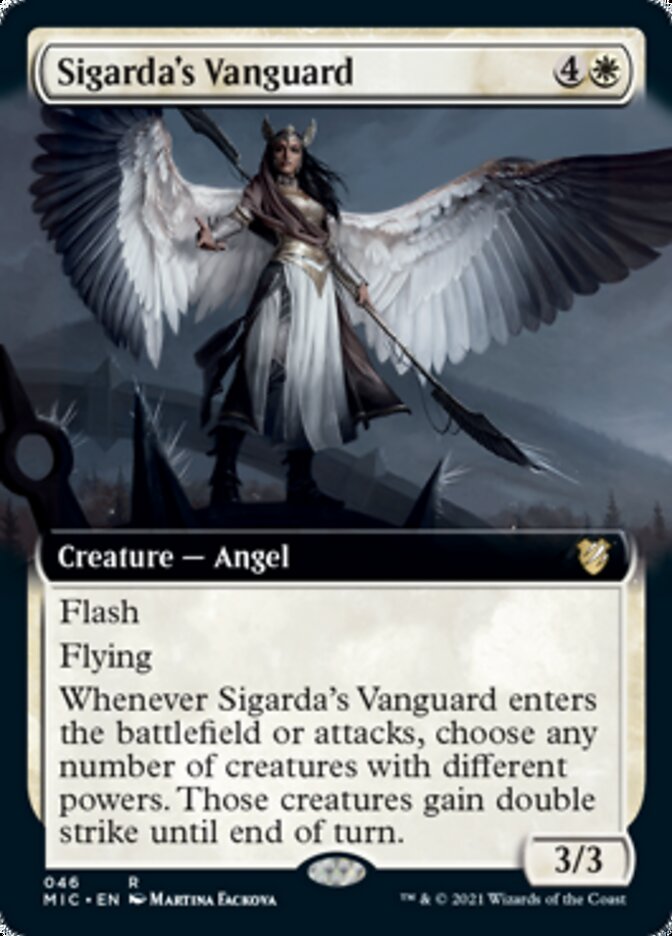 Sigarda's Vanguard (Extended Art) [Innistrad: Midnight Hunt Commander] | Gear Gaming Bentonville