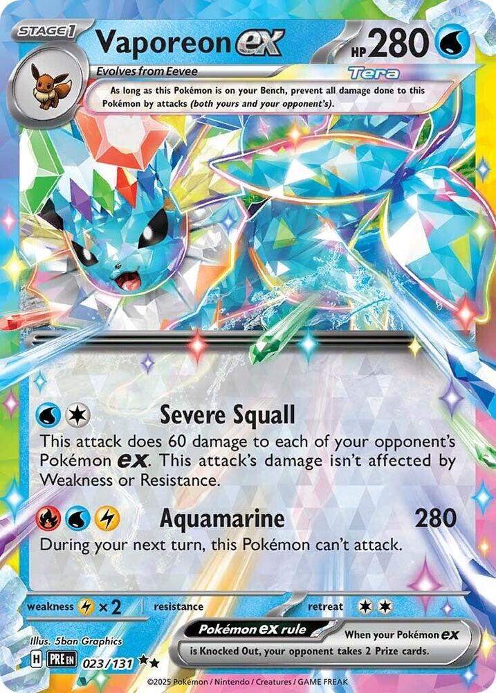 Vaporeon ex (023/131) [Scarlet & Violet: Prismatic Evolutions] | Gear Gaming Bentonville