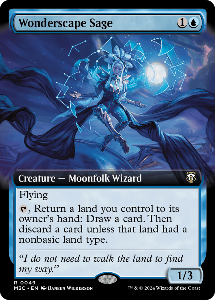 Wonderscape Sage (Extended Art) (Ripple Foil) [Modern Horizons 3 Commander] | Gear Gaming Bentonville