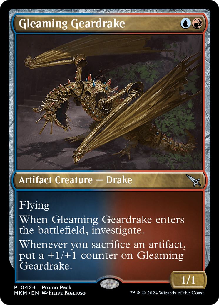 Gleaming Geardrake (Promo Pack) [Murders at Karlov Manor Promos] | Gear Gaming Bentonville