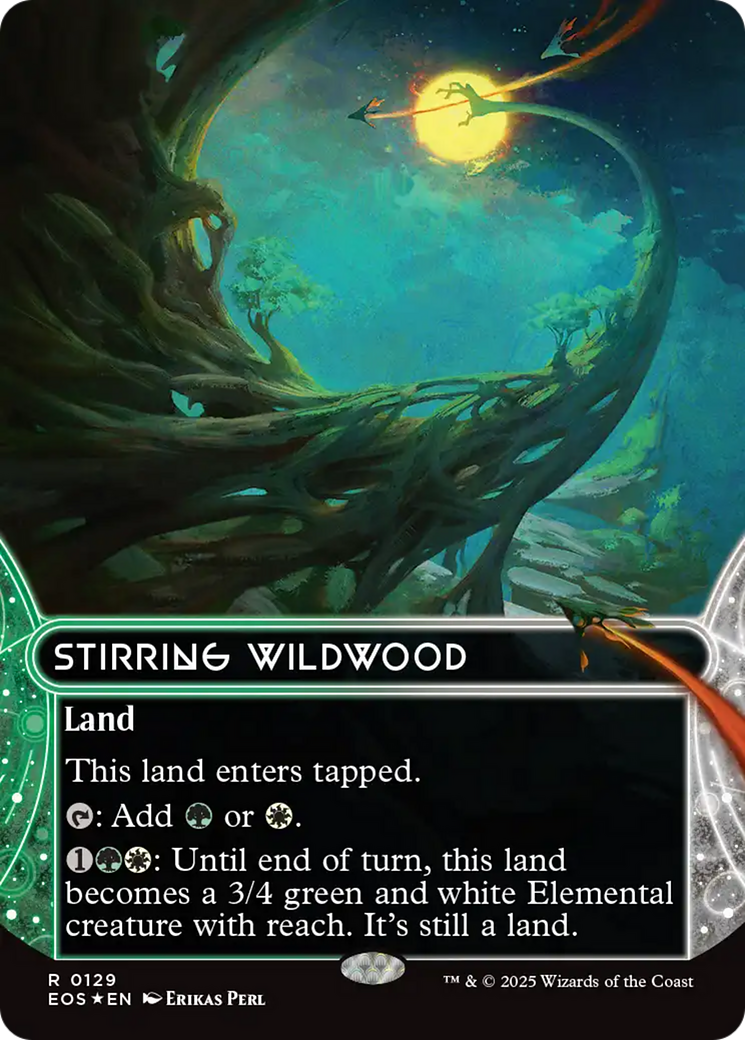 Stirring Wildwood (0129) (Borderless) (Galaxy Foil) [Edge of Eternities: Stellar Sights] | Gear Gaming Bentonville
