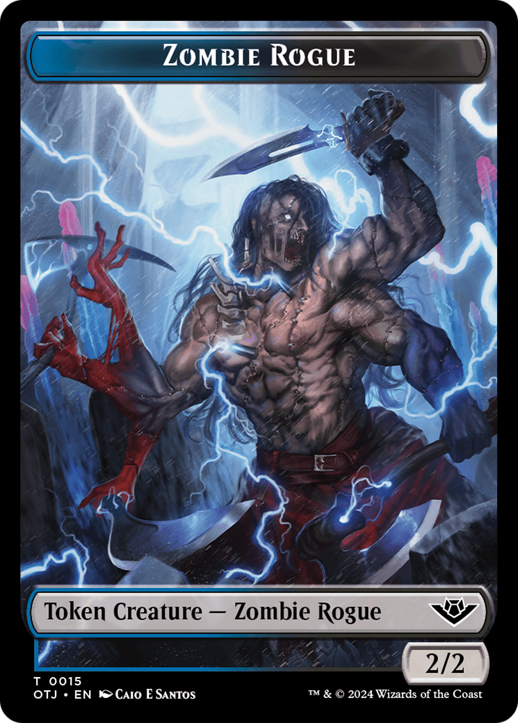 Zombie Rogue Token [Outlaws of Thunder Junction Tokens] | Gear Gaming Bentonville